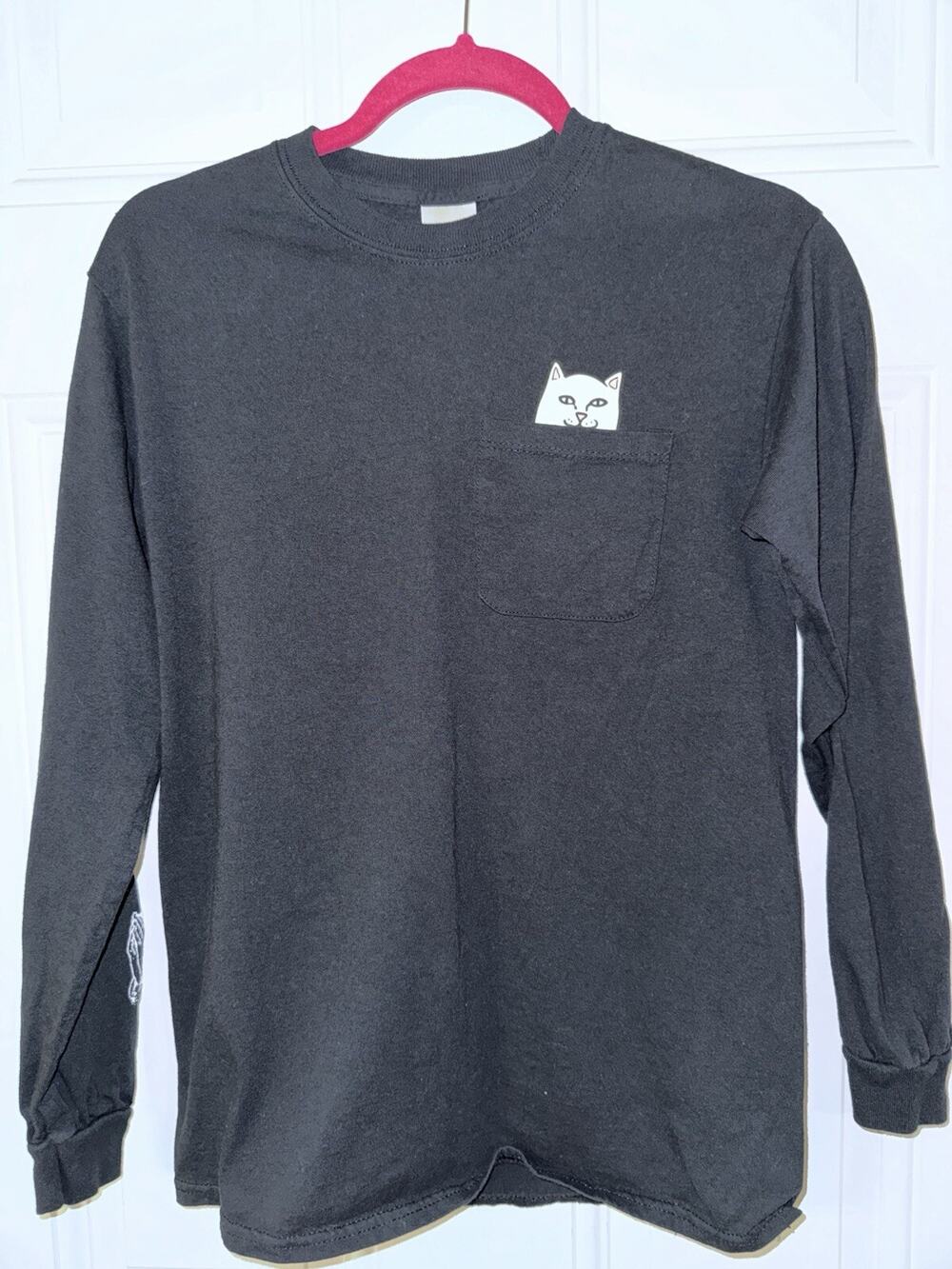 Rip N Dip Long Sleeve SMALL Black Neumal Pocket Tee Hidden Flipping Bird
